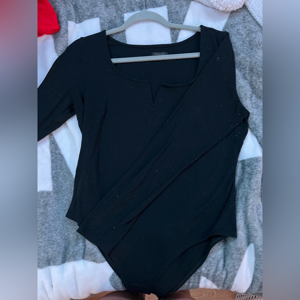 Black long sleeved body suit